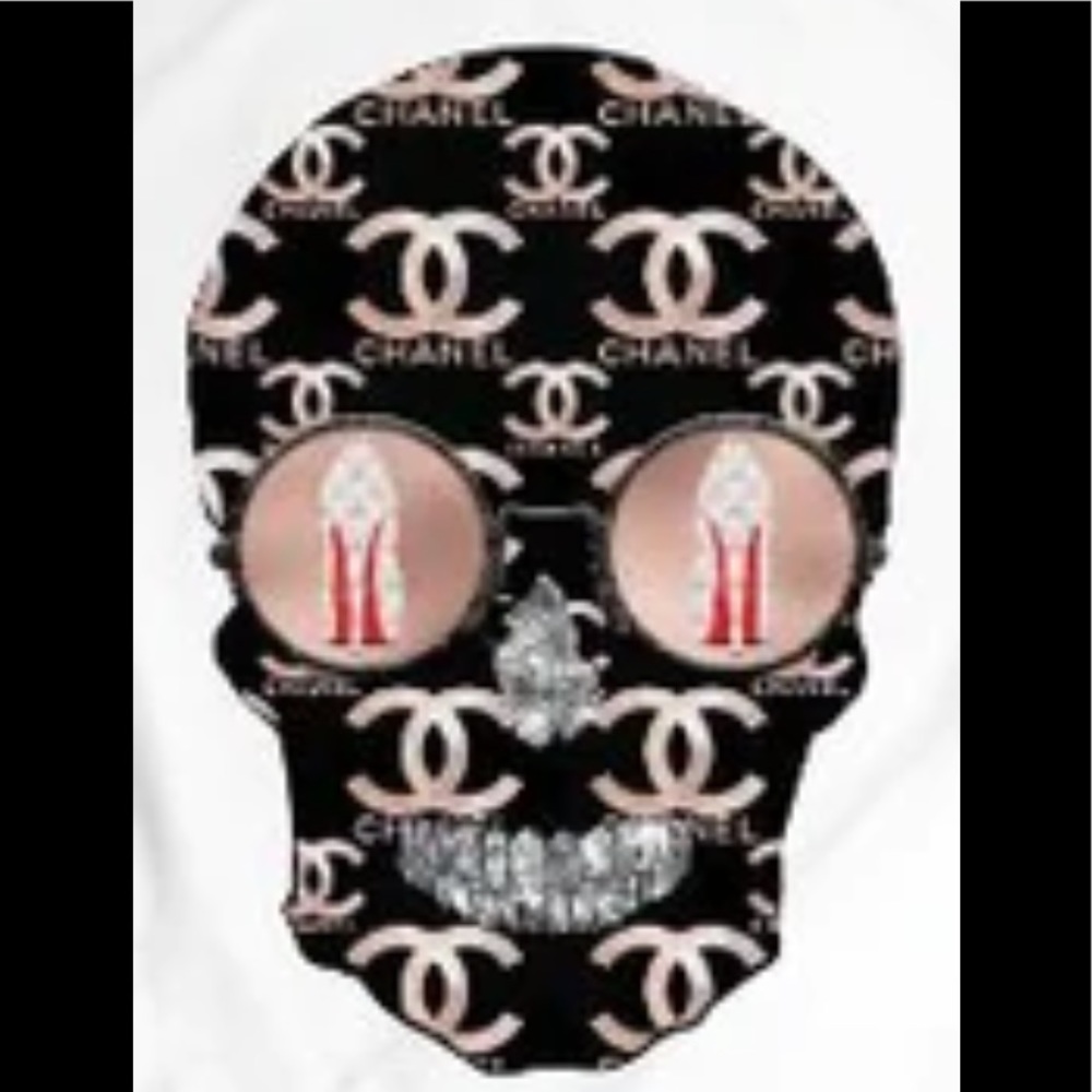 Pullover Pink Coco Sugar Skull W/Diamond 👀 & Legs 👃 🦷 Long Sleeve Sweatshirt - Picture 5 of 10